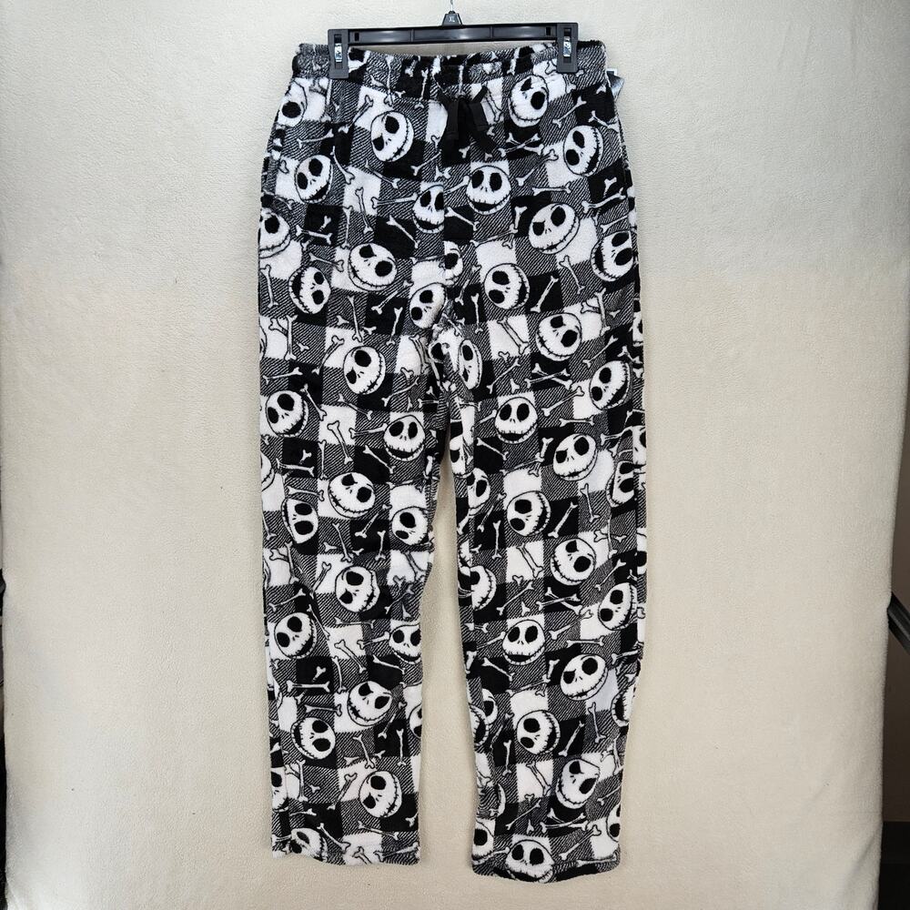 THE NIGHTMARE BEFORE CHRISTMAS MEDIUM BLACK WHITE PLAID PAJAMA PANTS NWOT